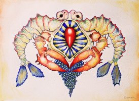 Sirena Arthropoda sobre fondo escamado II