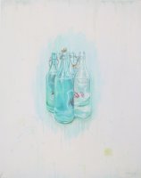Burbujas de azul y agua
