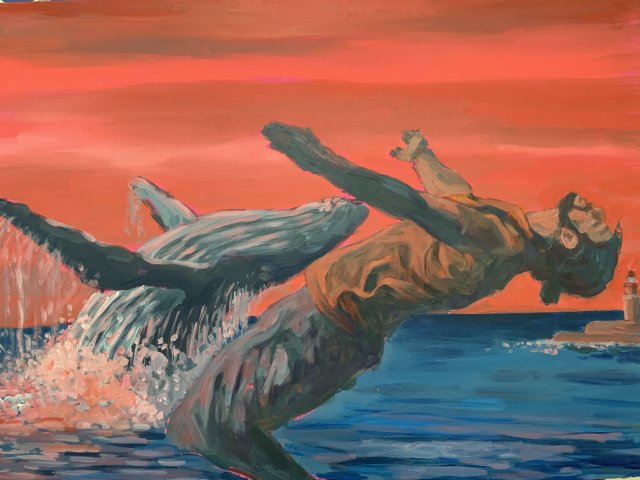 Acrobacias en el faro de Navidad