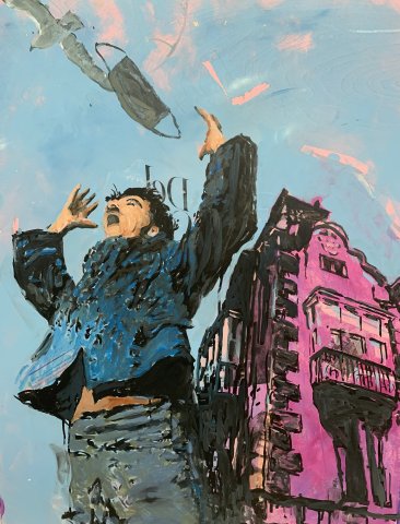 El hartazgo de Charles C junto al Palacio Pascual del Riquelme