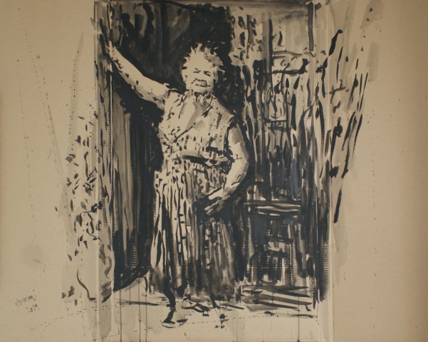 Anciana en la puerta