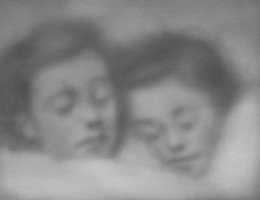 Children sleeping in snow