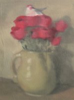 Bird nesting in roses