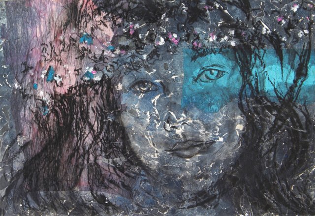 Mirada azul mariposa