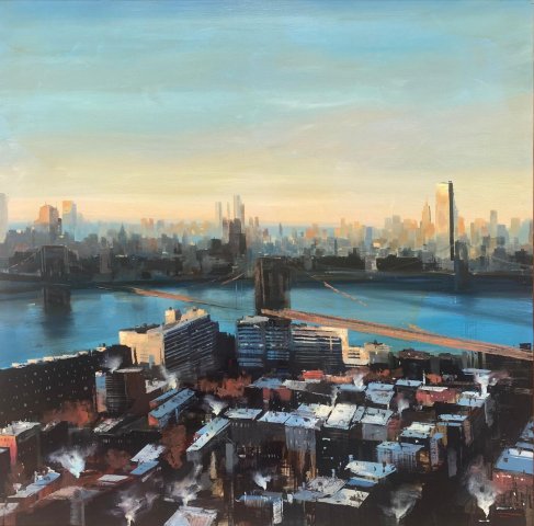 Vista de dron desde Brooklyn