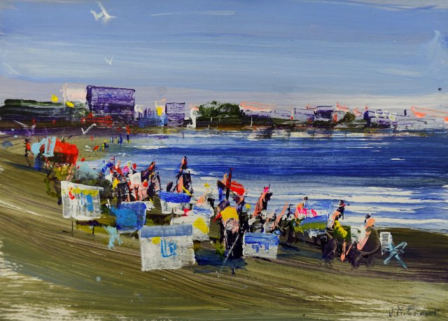 Pintores en la playa