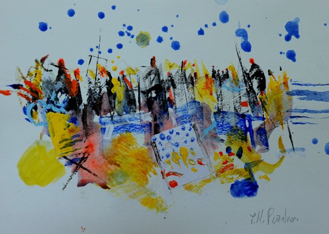 Concurso de pintura de lunares azules