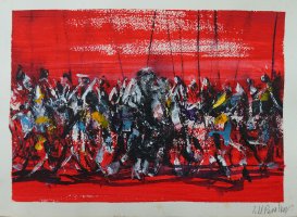 Batalla de pintores roja