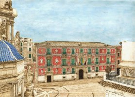 Palacio episcopal desde la catedral de Murcia