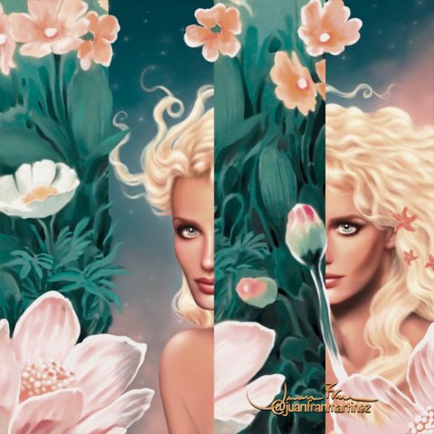 Flores y sirenas, green