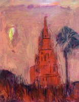 Torre catedral en rojo