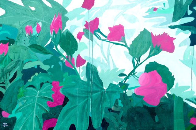 Monstera e hibiscus