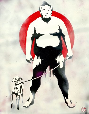 Sumo con galgo italiano A1