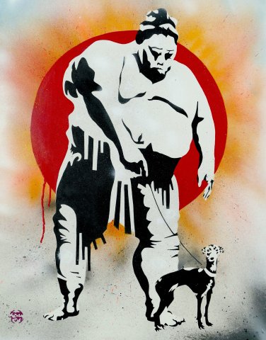 Sumo con galgo italiano B